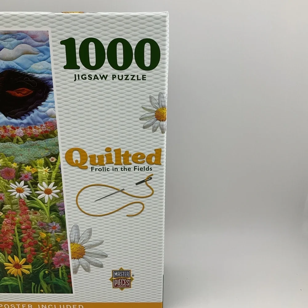MasterPieces Quilted Look Frolic in the Fields 1000 Piece Puzzle Cow & Flower‎